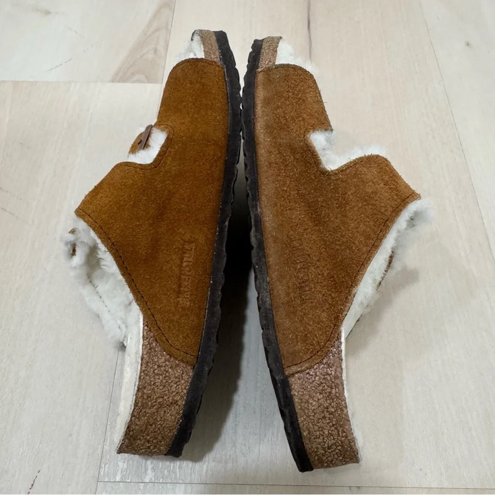 Kids' Birkenstock® Arizona Shearling Sandals Size 33 = Kids 2-2.5 - Picture 9 of 14